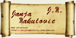 Janja Makulović vizit kartica